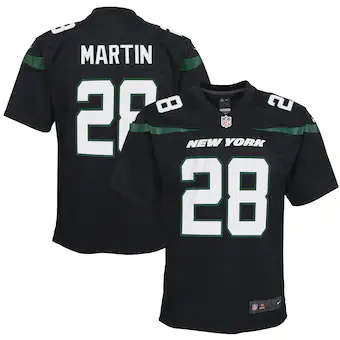 youth nike curtis martin stealth black new york jets retire